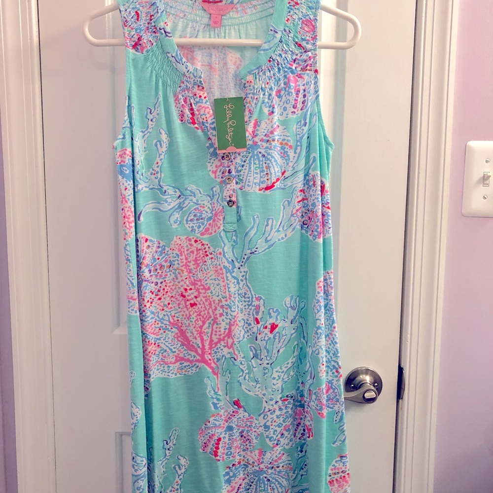 NWT Lilly Pulitzer Essie Dress in Minty Fresh Fansea- Size Small